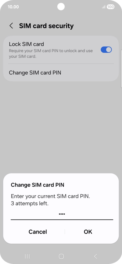 Key in your current PIN and press OK.