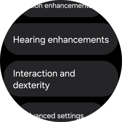 Press Hearing enhancements and follow the instructions on the screen to select the required settings.