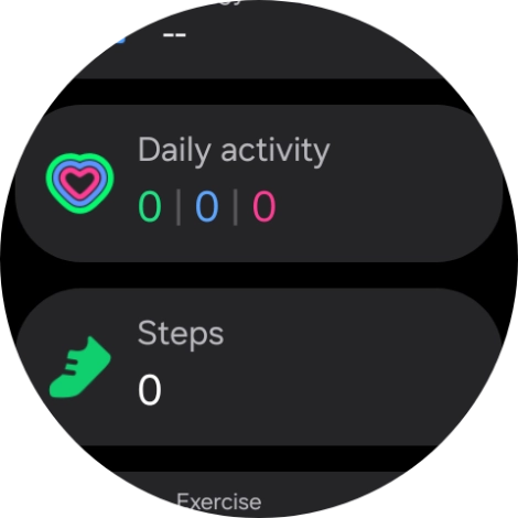 Under Daily activity, you can see how far you are from completing your daily activity goals.
