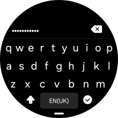 Key in the password for the Wi-Fi network and press the confirm icon.