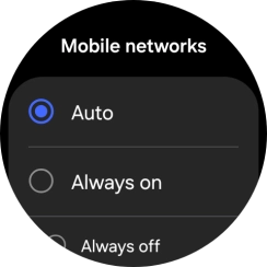 Press the required setting for mobile data usage.