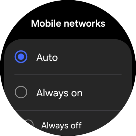 Press the required setting for mobile data usage.
