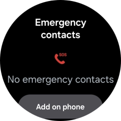 Press Add on phone and follow the instructions on your phone to set your emergency contacts. Press Add on phone and follow the instructions on your phone to set your emergency contacts.