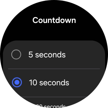 Press the required setting to choose how long the countdown should be before your smartwatch calls the emergency dispatch centre when a hard fall is detected. Press the required setting to choose how long the countdown should be before your smartwatch calls the emergency dispatch centre when a hard fall is detected.
