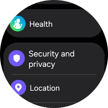 Press Security and privacy.
