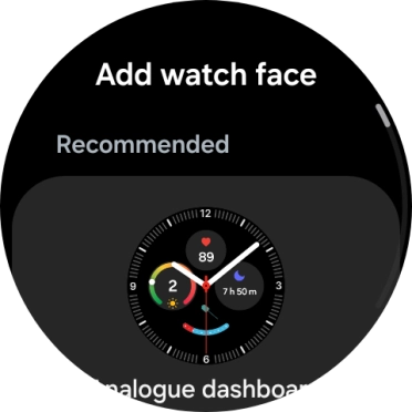 Slide your finger up or down to see the available watch faces.