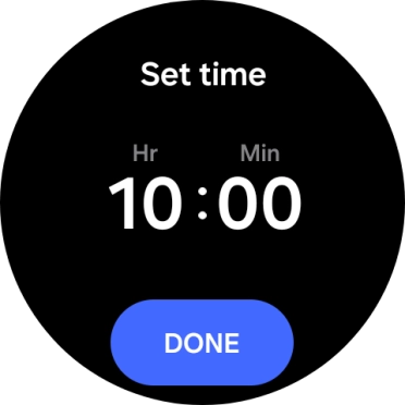 Slide your finger up or down on the screen to set the required time.