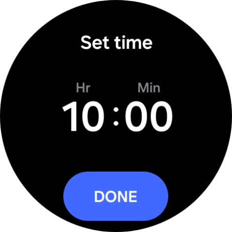 Slide your finger up or down on the screen to set the required time.