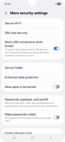 Press SIM card security.