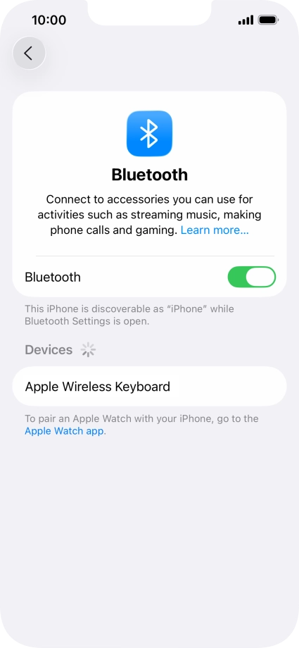 Press the required Bluetooth device and follow the instructions on the screen to pair the device with your phone.