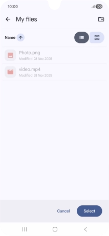 To create a new folder, press the new folder icon and follow the instructions on the screen to create a new folder.