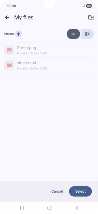 To create a new folder, press the new folder icon and follow the instructions on the screen to create a new folder.
