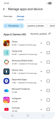 Press the required app.