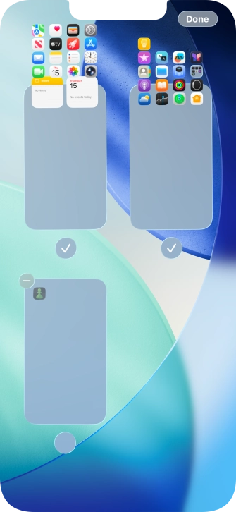 Press the delete icon next to the required home screen page.