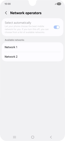 Press the required network.