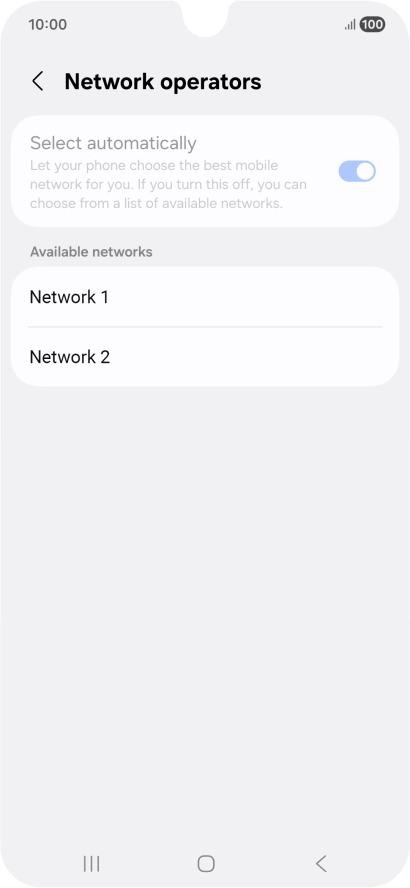 Press the required network.