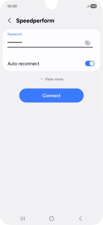 Key in the password for the Wi-Fi network and press Connect.