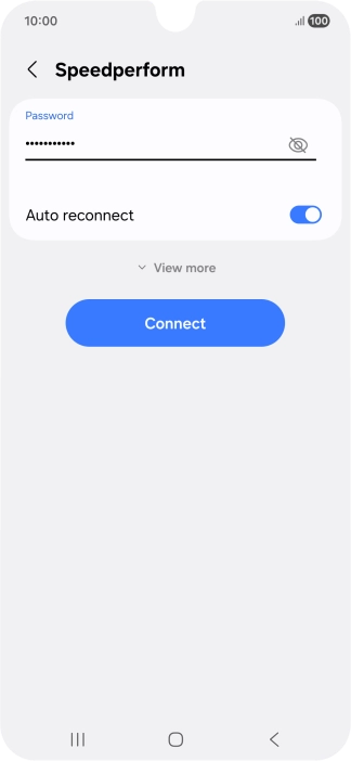Key in the password for the Wi-Fi network and press Connect.