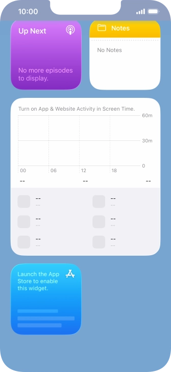 Press and hold the required widget until a pop-up menu is displayed.