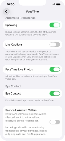 Press the indicator next to 