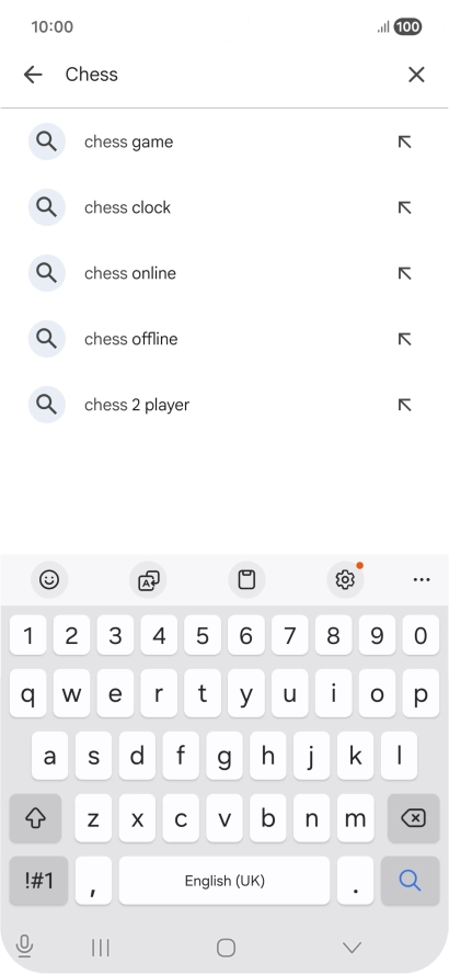 Key in the name or subject of the required app and press the search icon.