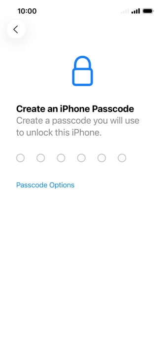 Press Passcode Options.