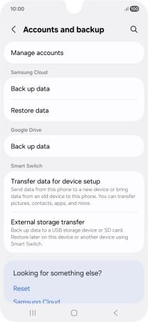 Press Manage accounts.