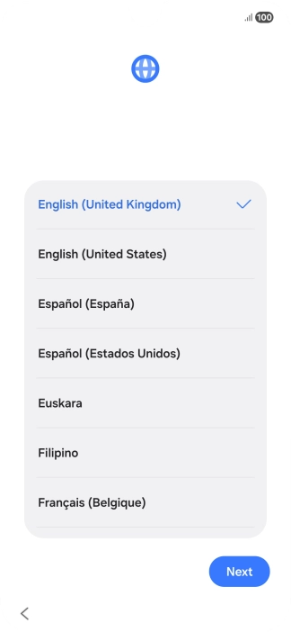 Press the required language.