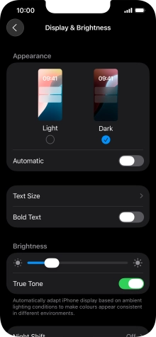 Press the indicator next to 