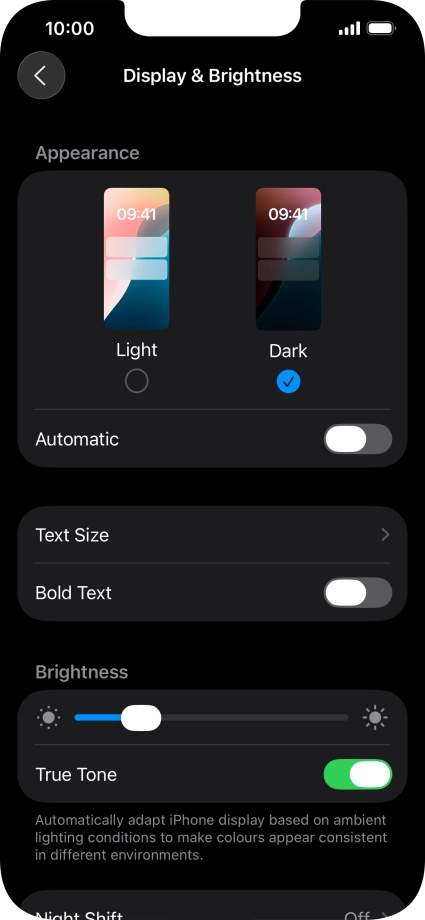 Press the indicator next to 