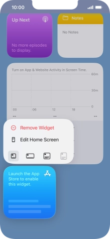 Press Remove Widget.