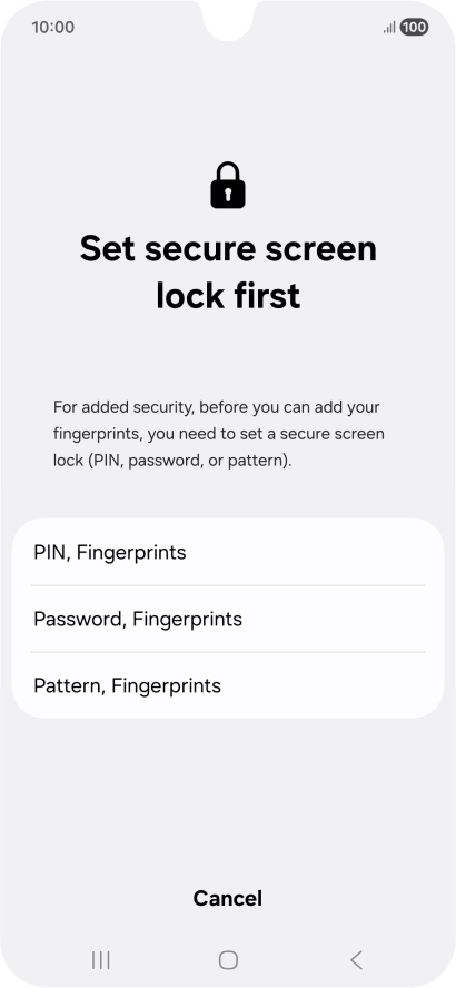 Press the required phone lock code and follow the instructions on the screen to create an additional phone lock code.