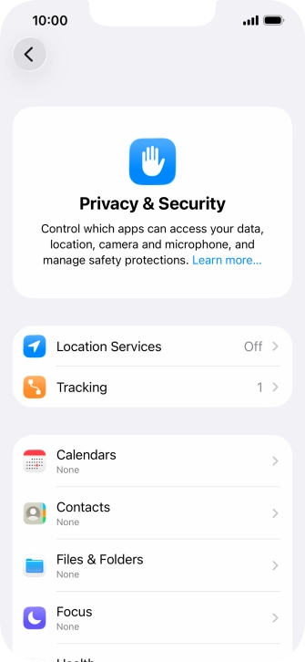 Press Location Services.