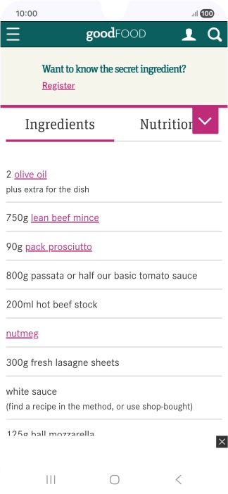 Go to the required screen.