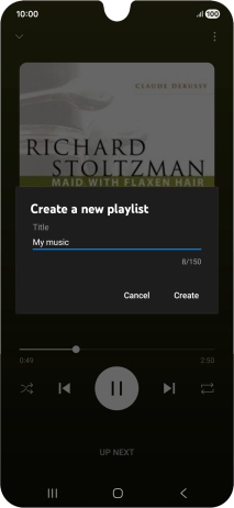 Key in a name for the playlist and press Create.