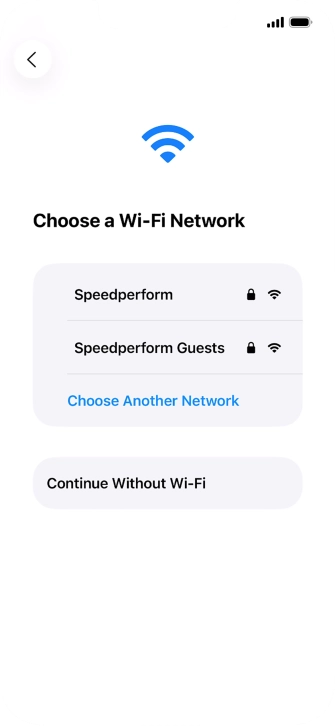 Press the required Wi-Fi network.
