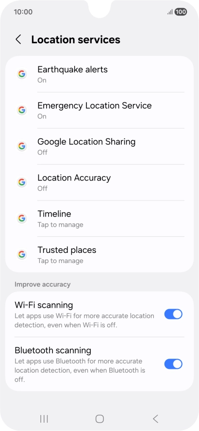 Press Location Accuracy.