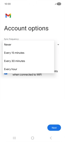 Press the required setting.