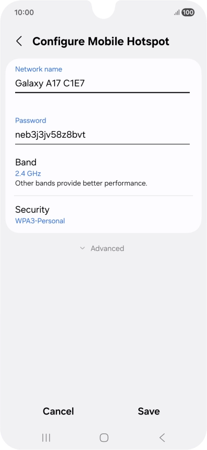 Press the field below 