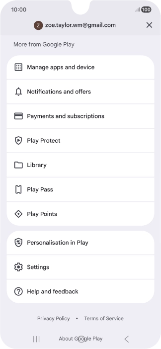 Press Manage apps and device.