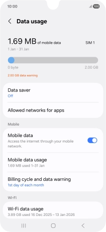 The total data usage is displayed.