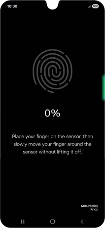 Follow the instructions on the screen to create the phone lock code using your fingerprint.