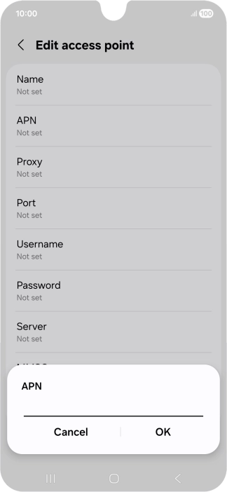 Key in live.vodafone.com and press OK.