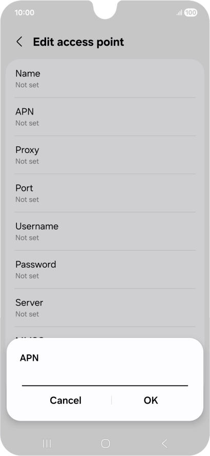 Key in live.vodafone.com and press OK.