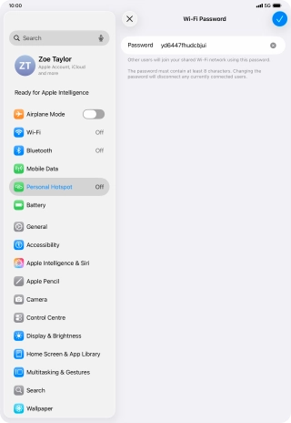 Press the confirm icon.