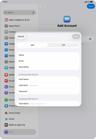 Press IMAP. Press IMAP.