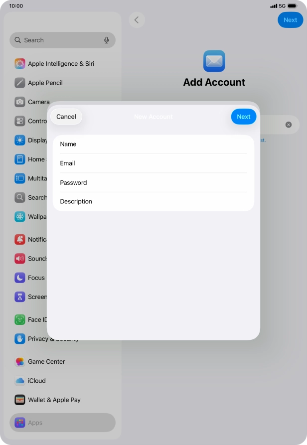 Press Description and key in the required name. Press Description and key in the required name.