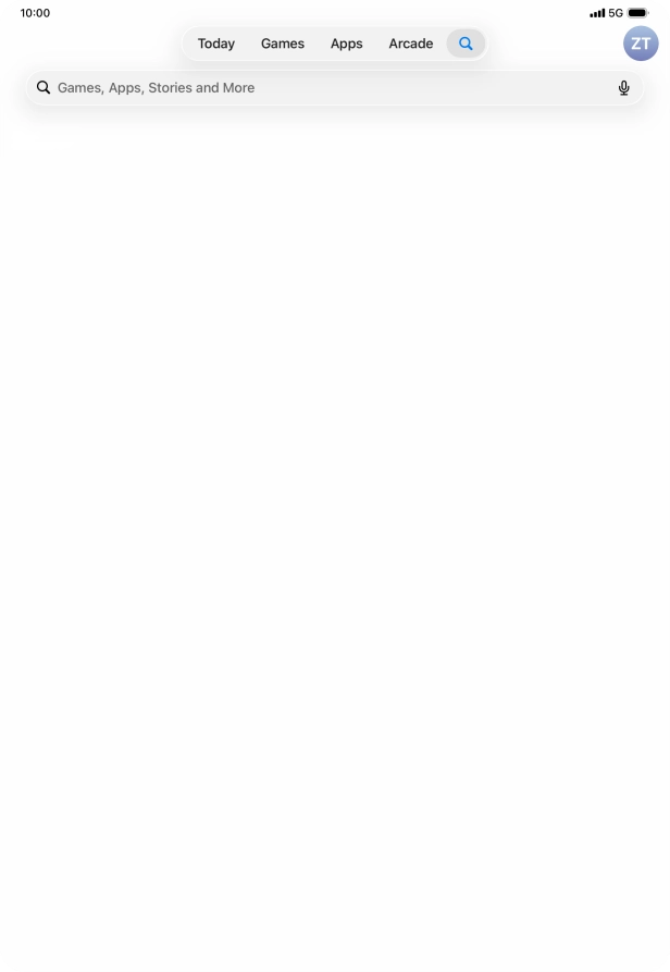 Press the search field. Press the search field.