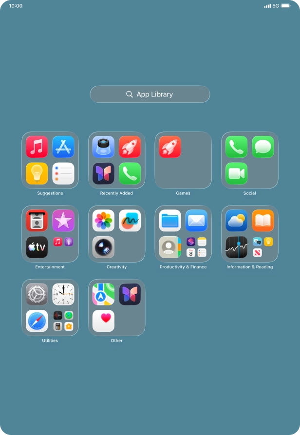 Press the required app. Press the required app.