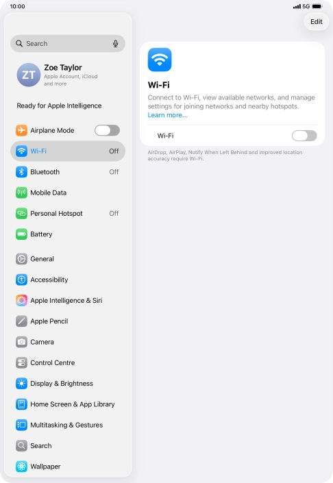 Press the indicator next to 